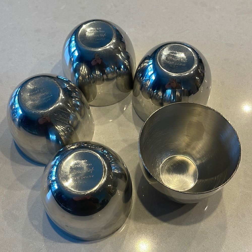 Stieff pewter Jefferson cup p50, authentic reproduction, 5 included in sale.